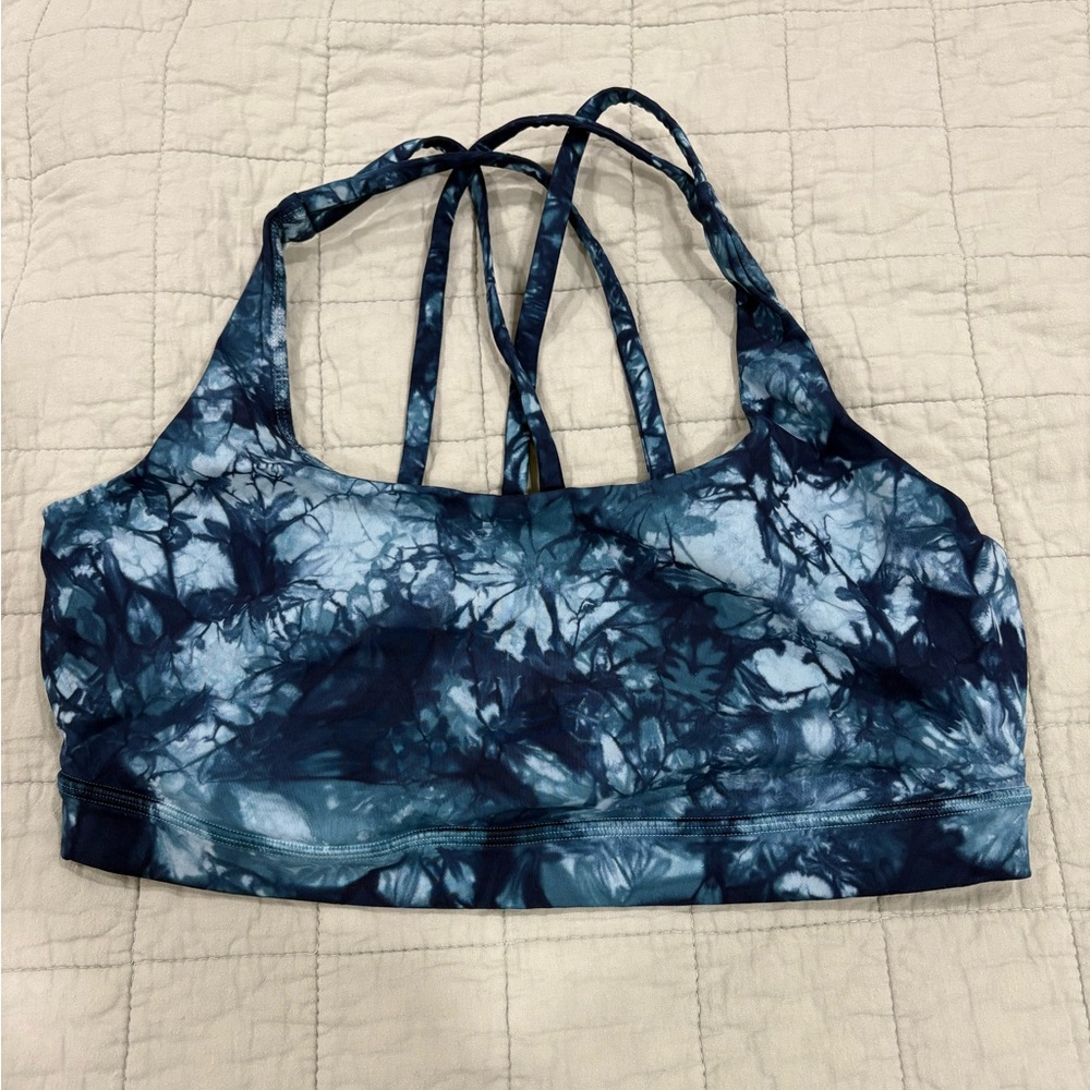 Lululemon Energy Bra *Shibori Dual Shibori Blue Haze Petrol Blue Size 10